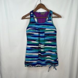 Athleta swim tank top draw string striped small